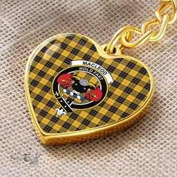 ScotsTee Shop Scottish MacLeod of Lewis Ancient Clan Crest Tartan Keychain Heart Shape