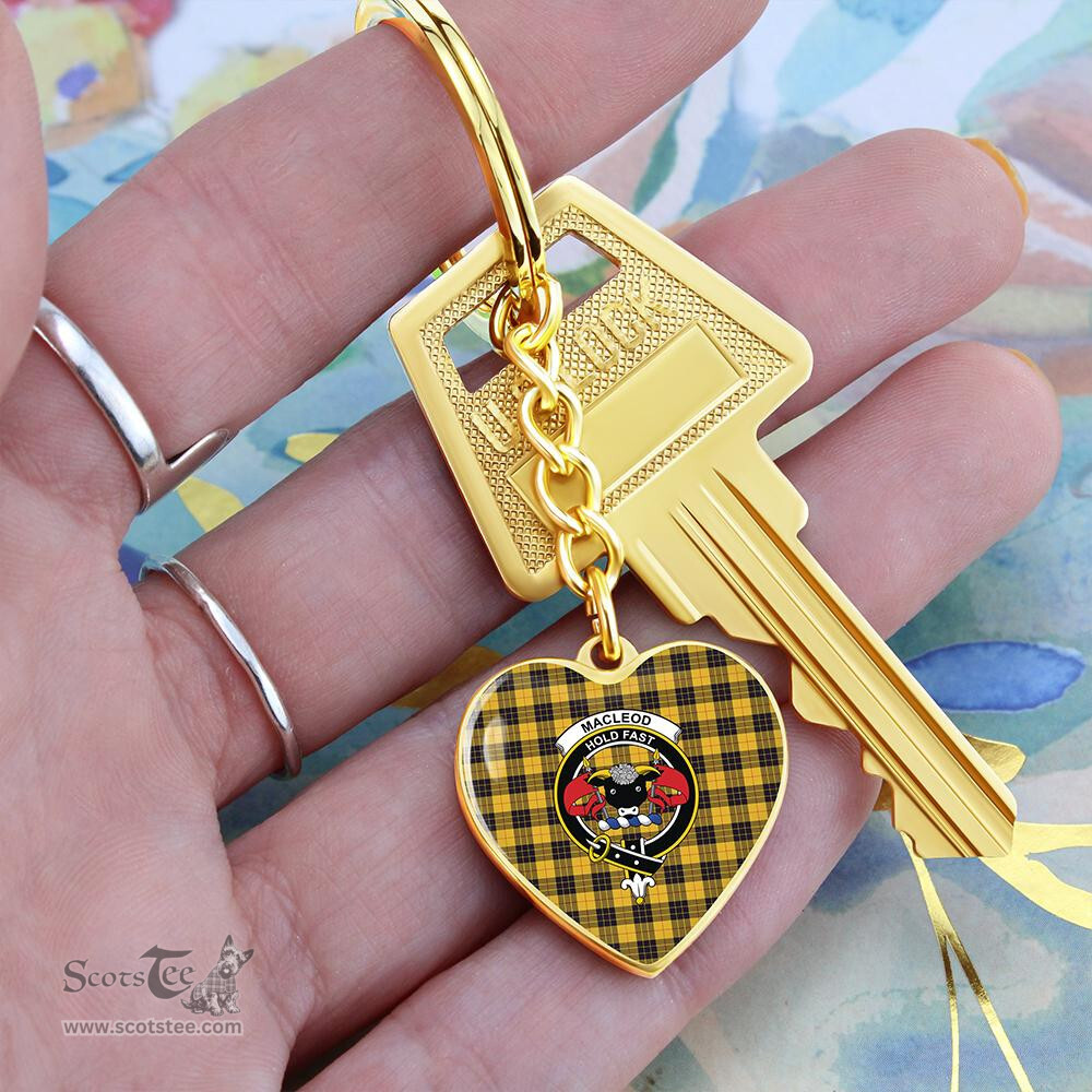 ScotsTee Shop Scottish MacLeod of Lewis Ancient Clan Crest Tartan Keychain Heart Shape