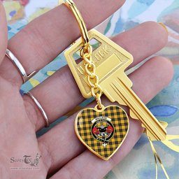 ScotsTee Shop Scottish MacLeod of Lewis Ancient Clan Crest Tartan Keychain Heart Shape