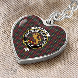 ScotsTee Shop Scottish MacKintosh Hunting Modern Clan Crest Tartan Keychain Heart Shape
