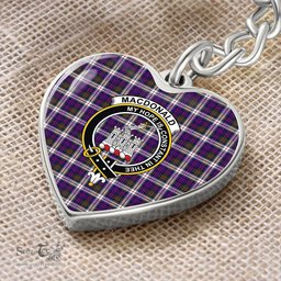 ScotsTee Shop Scottish MacDonald Dress Modern Clan Crest Tartan Keychain Heart Shape