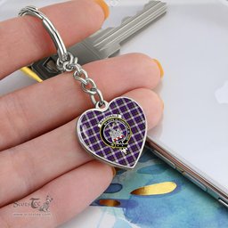 ScotsTee Shop Scottish MacDonald Dress Modern Clan Crest Tartan Keychain Heart Shape
