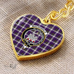 ScotsTee Shop Scottish MacDonald Dress Modern Clan Crest Tartan Keychain Heart Shape