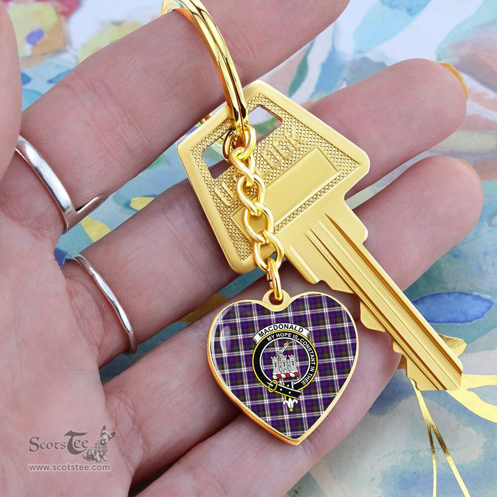 ScotsTee Shop Scottish MacDonald Dress Modern Clan Crest Tartan Keychain Heart Shape