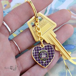 ScotsTee Shop Scottish MacDonald Dress Modern Clan Crest Tartan Keychain Heart Shape