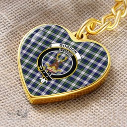 ScotsTee Shop Scottish Gordon Dress Modern Clan Crest Tartan Keychain Heart Shape