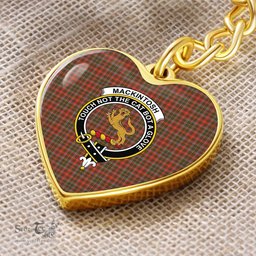 ScotsTee Shop Scottish MacKintosh Hunting Weathered Clan Crest Tartan Keychain Heart Shape