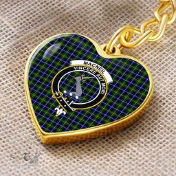ScotsTee Shop Scottish MacNeill of Barra Modern Clan Crest Tartan Keychain Heart Shape