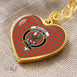 ScotsTee Shop Scottish MacLaine of Loch Buie Hunting Ancient Clan Crest Tartan Keychain Heart Shape