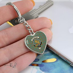 ScotsTee Shop Scottish MacKintosh Hunting Ancient Clan Crest Tartan Keychain Heart Shape