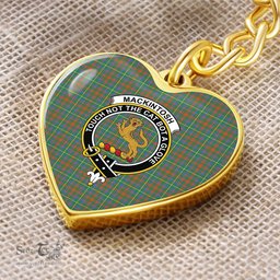 ScotsTee Shop Scottish MacKintosh Hunting Ancient Clan Crest Tartan Keychain Heart Shape