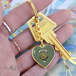 ScotsTee Shop Scottish MacKintosh Hunting Ancient Clan Crest Tartan Keychain Heart Shape