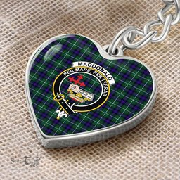 ScotsTee Shop Scottish MacDonald of the Isles Hunting Modern Clan Crest Tartan Keychain Heart Shape