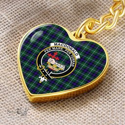 ScotsTee Shop Scottish MacDonald of the Isles Hunting Modern Clan Crest Tartan Keychain Heart Shape