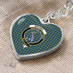 ScotsTee Shop Scottish MacNeill of Barra Ancient Clan Crest Tartan Keychain Heart Shape