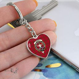 ScotsTee Shop Scottish Murray of Tulloch Modern Clan Crest Tartan Keychain Heart Shape