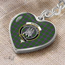 ScotsTee Shop Scottish Strange of Balkaskie Clan Crest Tartan Keychain Heart Shape