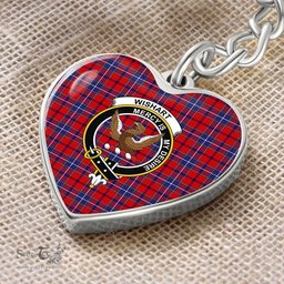 ScotsTee Shop Scottish Wishart Dress Clan Crest Tartan Keychain Heart Shape