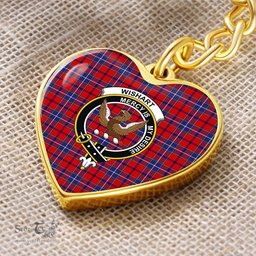 ScotsTee Shop Scottish Wishart Dress Clan Crest Tartan Keychain Heart Shape