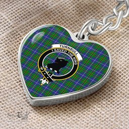 ScotsTee Shop Scottish Turnbull Hunting Clan Crest Tartan Keychain Heart Shape