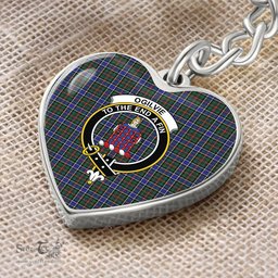ScotsTee Shop Scottish Ogilvie of Airlie Ancient Clan Crest Tartan Keychain Heart Shape