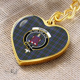ScotsTee Shop Scottish Ogilvie of Airlie Ancient Clan Crest Tartan Keychain Heart Shape
