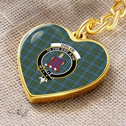 ScotsTee Shop Scottish Ogilvie Hunting Modern Clan Crest Tartan Keychain Heart Shape