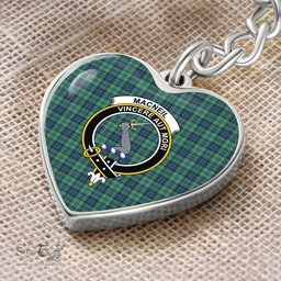 ScotsTee Shop Scottish MacNeill of Colonsay Ancient Clan Crest Tartan Keychain Heart Shape