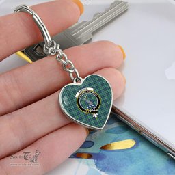 ScotsTee Shop Scottish MacNeill of Colonsay Ancient Clan Crest Tartan Keychain Heart Shape