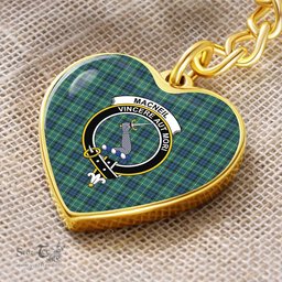 ScotsTee Shop Scottish MacNeill of Colonsay Ancient Clan Crest Tartan Keychain Heart Shape