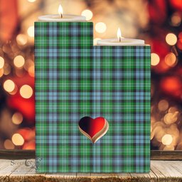 ScotsTee Shop Scottish Arbuthnot Ancient Clan Tartan Wooden Candle Holder
