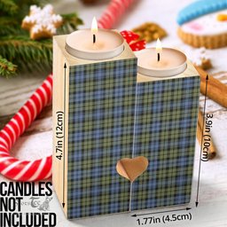 ScotsTee Shop Scottish CampFaded Clan Tartan Wooden Candle Holder