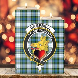 ScotsTee Shop Scottish CampDress Clan Crest Tartan Wooden Candle Holder