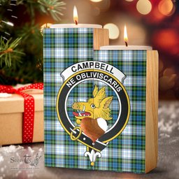 ScotsTee Shop Scottish CampDress Clan Crest Tartan Wooden Candle Holder