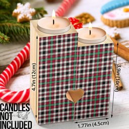 ScotsTee Shop Scottish Borthwick Dress Ancient Clan Tartan Wooden Candle Holder