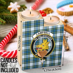 ScotsTee Shop Scottish CampDress Ancient Clan Crest Tartan Wooden Candle Holder