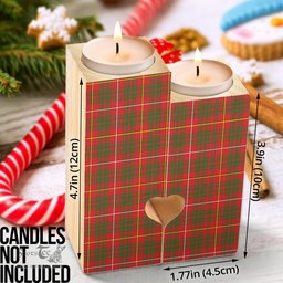 ScotsTee Shop Scottish Bruce Modern Clan Tartan Wooden Candle Holder
