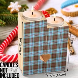 ScotsTee Shop Scottish Anderson Ancient Clan Tartan Wooden Candle Holder