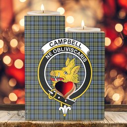 ScotsTee Shop Scottish CampFaded Clan Crest Tartan Wooden Candle Holder