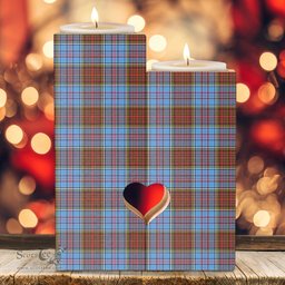 ScotsTee Shop Scottish Anderson Modern Clan Tartan Wooden Candle Holder