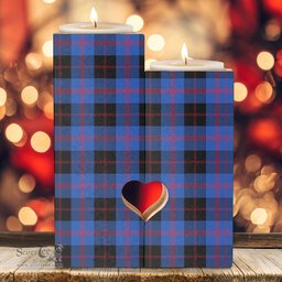 ScotsTee Shop Scottish Angus Modern Clan Tartan Wooden Candle Holder