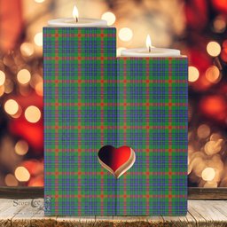 ScotsTee Shop Scottish Aiton Clan Tartan Wooden Candle Holder