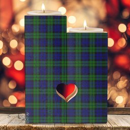 ScotsTee Shop Scottish CampModern Clan Tartan Wooden Candle Holder