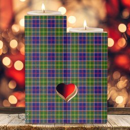 ScotsTee Shop Scottish Ayrshire District Clan Tartan Wooden Candle Holder