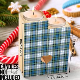 ScotsTee Shop Scottish CampDress Ancient Clan Tartan Wooden Candle Holder