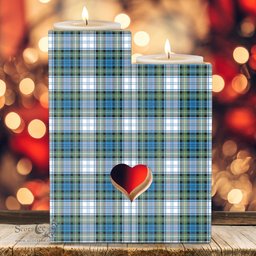 ScotsTee Shop Scottish CampDress Ancient Clan Tartan Wooden Candle Holder