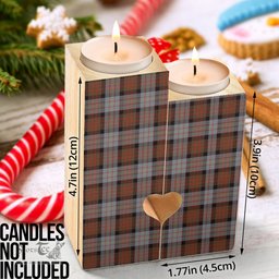 ScotsTee Shop Scottish Cameron of Erracht Weathered Clan Tartan Wooden Candle Holder