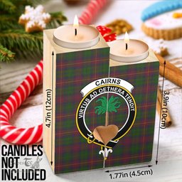 ScotsTee Shop Scottish Cairns Clan Crest Tartan Wooden Candle Holder