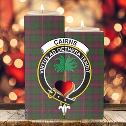 ScotsTee Shop Scottish Cairns Clan Crest Tartan Wooden Candle Holder
