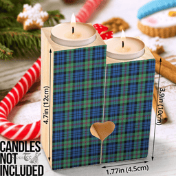 ScotsTee Shop Scottish Baird Ancient Clan Tartan Wooden Candle Holder